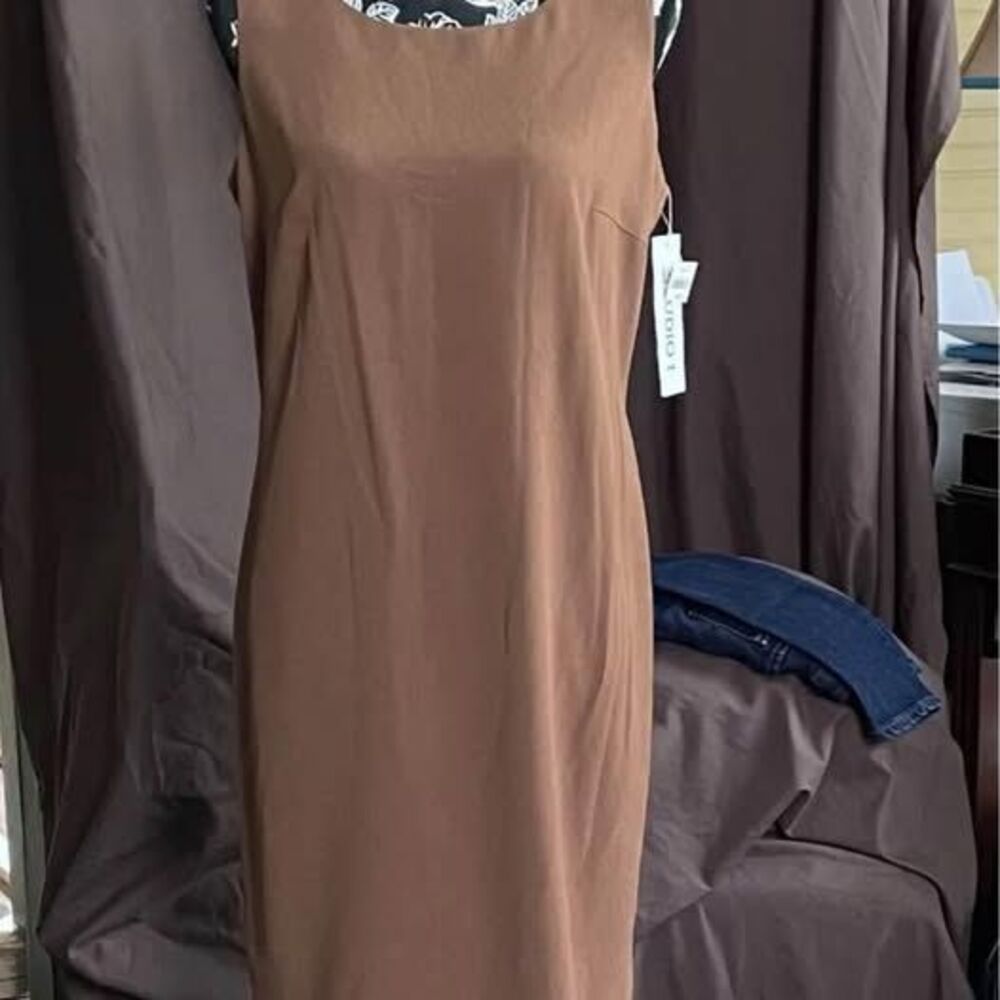 New With Tags Studio I Size 8 Women's Sheath Dress Chocolate 38" Bust